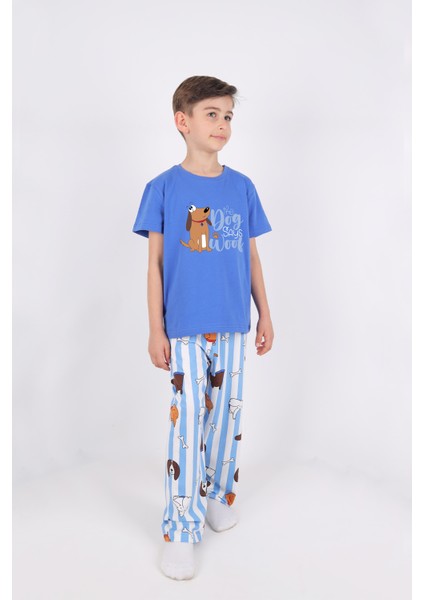 Erkek Çocuk Kısa Kollu Pamuklu Hayvan Desenli Pijama Takımı fiyatları