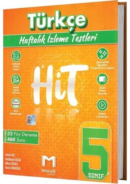 Mozaik 2026 5. Sınıf Türkçe Hit Haftalık Izleme Testleri