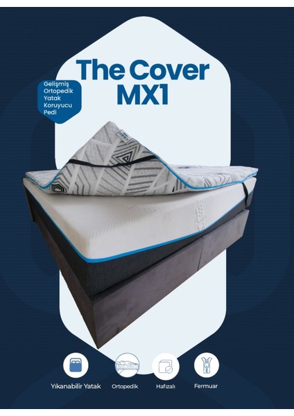 Cover Mx1 Gelişmiş Ortopedik %100 Visco Sünger Yıkanabilir Fermuarlı Kılıf Yatak Pedi