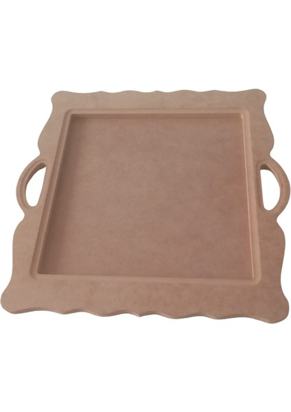 Dekoratif Kare Kordonlu Ahşap Sunum Tepsisi fiyatları