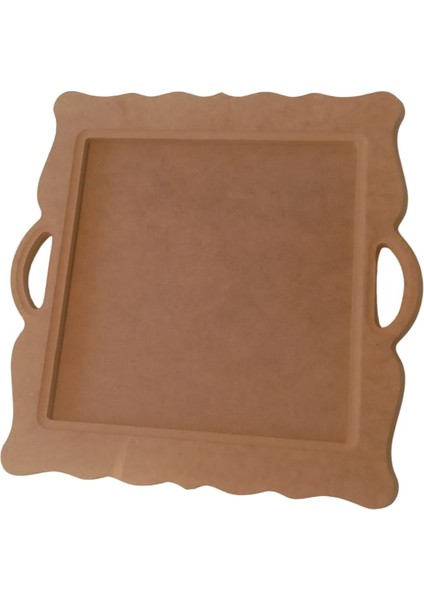 Dekoratif Kare Kordonlu Ahşap Sunum Tepsisi modelleri