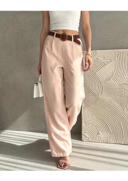 Beli Kemerli Keten Pantolon fırsatları