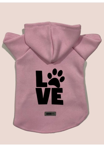 Kapüşonlu Sweatshirt Köpek ve Kedi Kıyafeti Pembe Love fiyatları