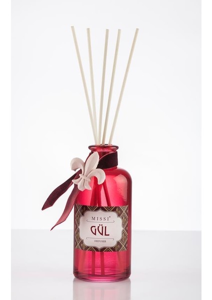 190 ml Kırmızı Cam Şişe Rose Bambu Çubuklu Oda Kokusu fiyatları