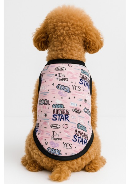 Organik Kumaşlı Köpek ve Kedi Kıyafeti - Pembe Yıldızlı