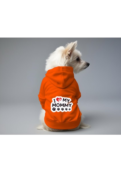 Kedi ve Köpek Kıyafeti & Elbisesi - Turuncu Hoodie I My Mommy