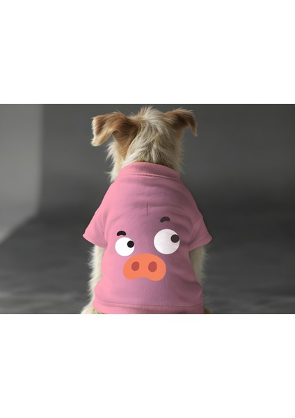 Kedi ve Köpek Kıyafeti & Elbisesi - Pembe Sweatshirt Vektör Domuz
