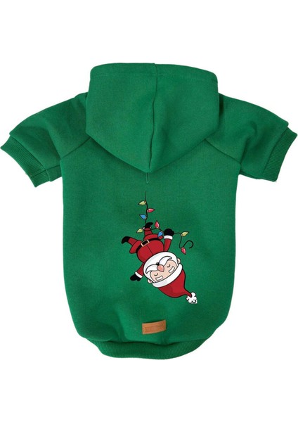 Kedi ve Köpek Kıyafeti & Elbisesi - Yeşil Hoodie Ters Noel modelleri