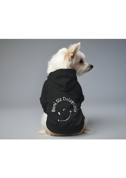 Kedi ve Köpek Kıyafeti & Elbisesi - Siyah Hoodie Beni Siz Delirttiniz