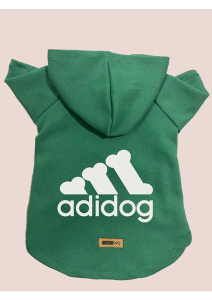 Kapişonlu Sweatshirt Köpek ve Kedi Kıyafeti - Yeşil Adidog fiyatları