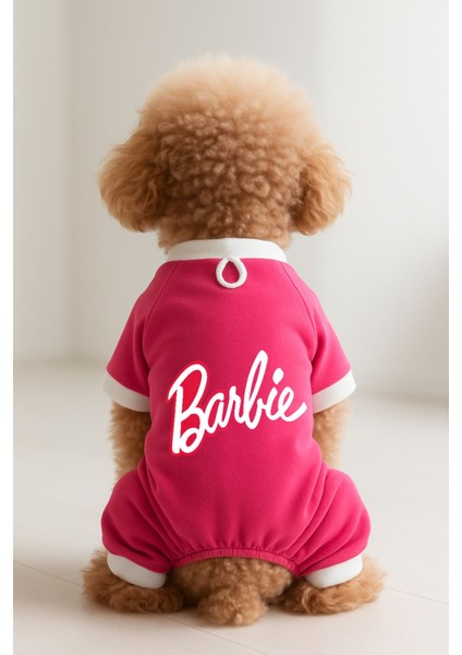 Kedi ve Köpek Kıyafeti & Elbisesi - Pembe 4 Bacak Tulum Barbie