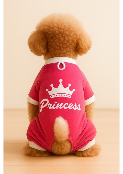 Kedi ve Köpek Kıyafeti & Elbisesi - Pembe 4 Bacak Tulum Prenses
