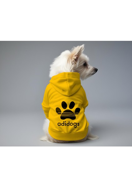 Kedi ve Köpek Kıyafeti & Elbisesi - Sarı Hoodie Adidog