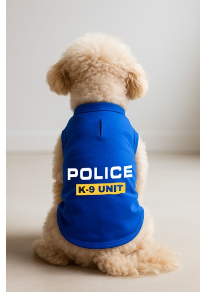 Kedi ve Köpek Kıyafeti & Elbisesi - Saks Mavi Police K-9 Unit Atlet