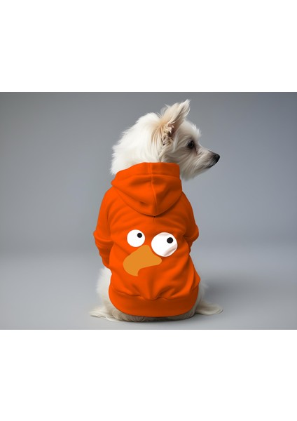 Kedi ve Köpek Kıyafeti & Elbisesi - Turuncu Hoodie Kuş