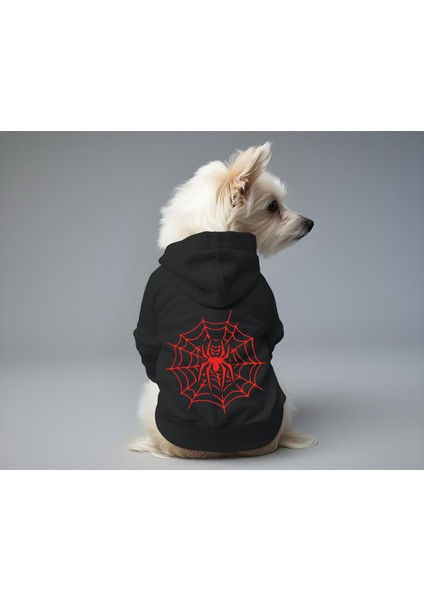 Kedi ve Köpek Kıyafeti & Elbisesi - Siyah Hoodie Örümcek