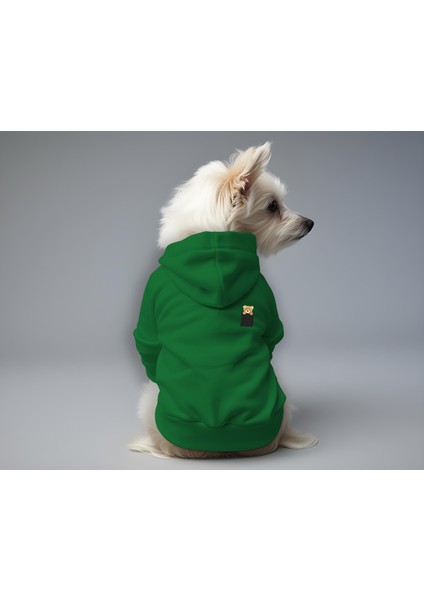Kedi ve Köpek Kıyafeti & Elbisesi - Yeşil Hoodie Ayı Cep