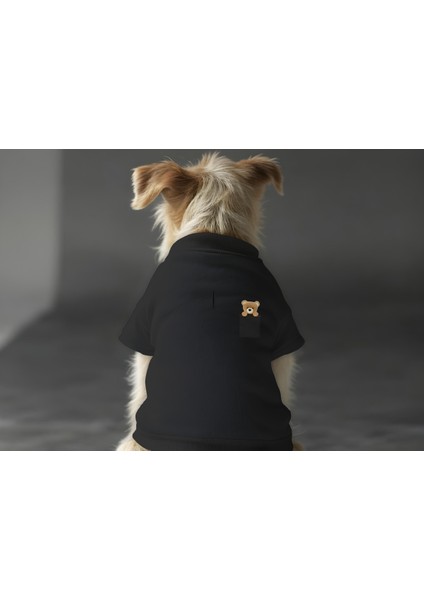Kedi ve Köpek Kıyafeti & Elbisesi - Siyah Sweatshirt Ayı Cep