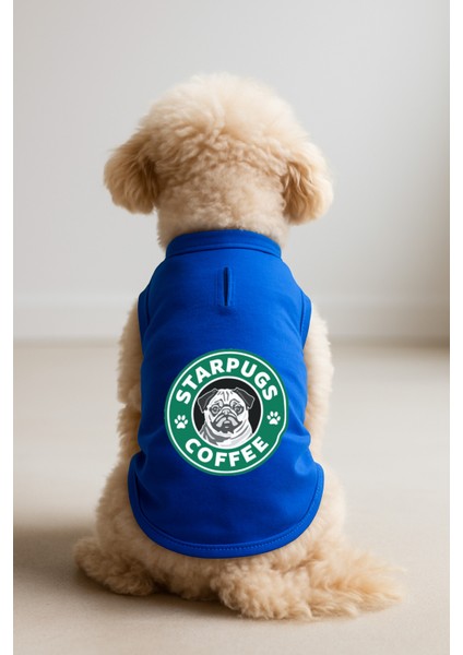 Kedi ve Köpek Kıyafeti & Elbisesi - Saks Mavi Starpugs Atlet