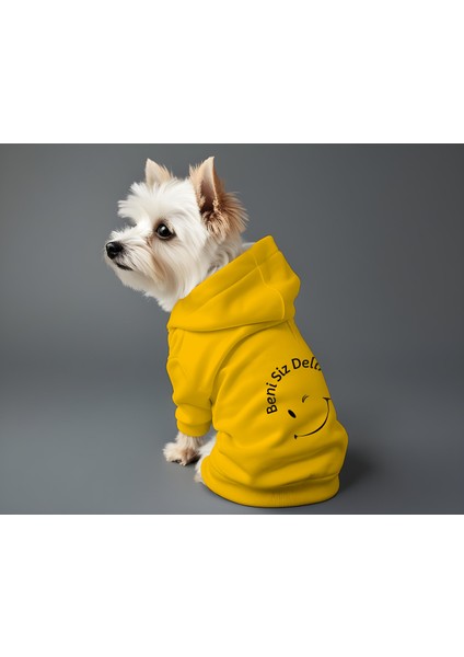 Kedi ve Köpek Kıyafeti & Elbisesi - Sarı Hoodie Beni Siz Delirttiniz fiyatları