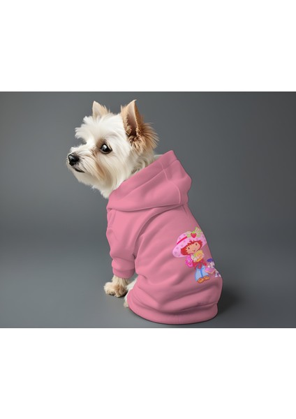 Kedi ve Köpek Kıyafeti & Elbisesi - Pembe Hoodie Çilek Kız fiyatları