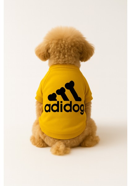 Kedi ve Köpek Kıyafeti & Elbisesi - Sarı Sweatshirt Paw Adidog