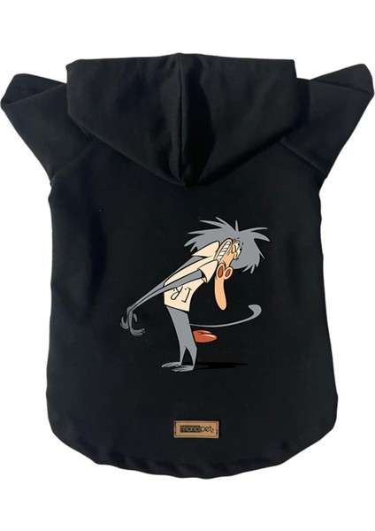Kapişonlu Polar Sweatshirt Köpek ve Kedi Kıyafeti & Elbisesi - Siyah IR005