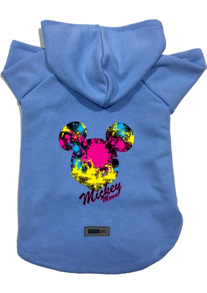 Kapişonlu Polar Sweatshirt Köpek ve Kedi Kıyafeti & Elbisesi - Mavi Yeni Mickey Mouse 2