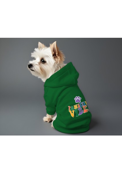 Kedi ve Köpek Kıyafeti & Elbisesi - Yeşil Hoodie Pawsitive Vibes fiyatları