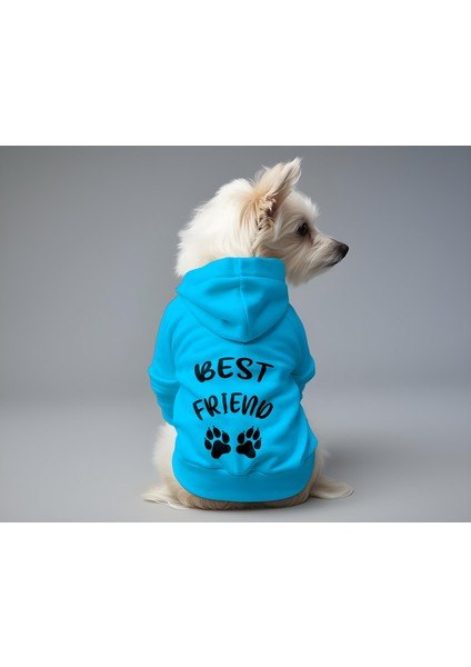 Kedi ve Köpek Kıyafeti & Elbisesi - Mavi Hoodie Best Friend fiyatları