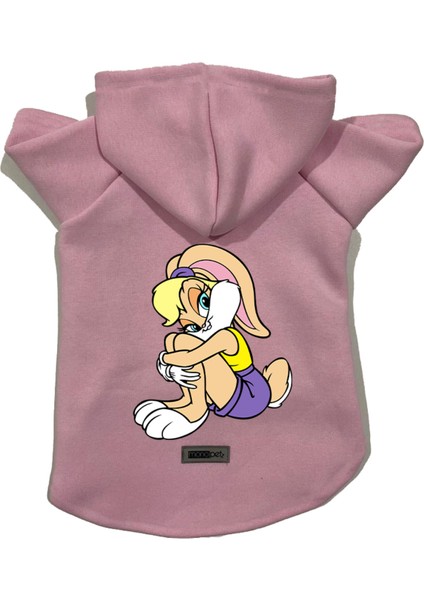 Kapişonlu Polar Sweatshirt Köpek ve Kedi Kıyafeti & Elbisesi - Pembe Lola