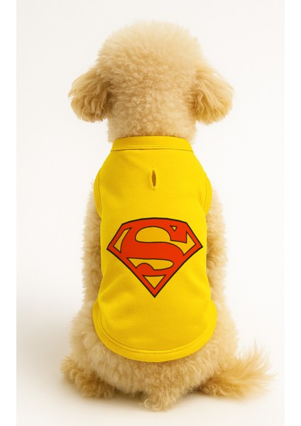 Kedi ve Köpek Kıyafeti & Elbisesi - Sarı Superman Atlet