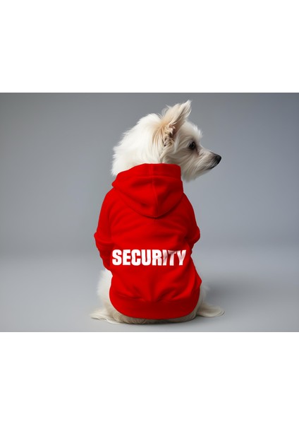 Kedi ve Köpek Kıyafeti & Elbisesi - Kırmızı Hoodie Security
