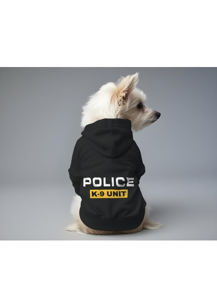 Kedi ve Köpek Kıyafeti & Elbisesi - Siyah Hoodie Police K-9 Unit