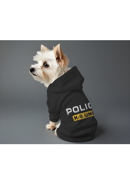 Kedi ve Köpek Kıyafeti & Elbisesi - Siyah Hoodie Police K-9 Unit fiyatları