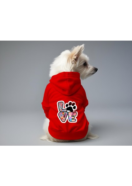 Kedi ve Köpek Kıyafeti & Elbisesi - Kırmızı Hoodie Love