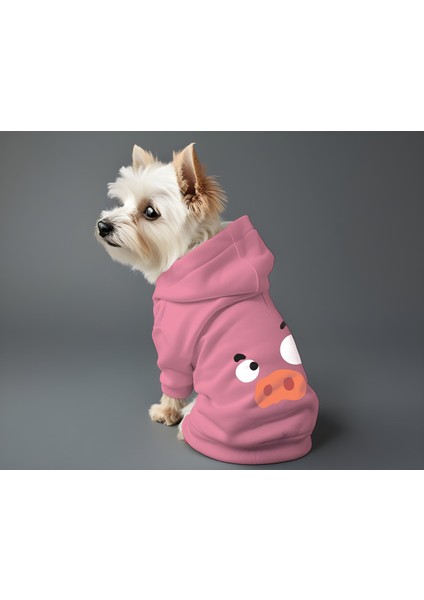 Kedi ve Köpek Kıyafeti & Elbisesi - Pembe Hoodie Vektör Domuz fiyatları