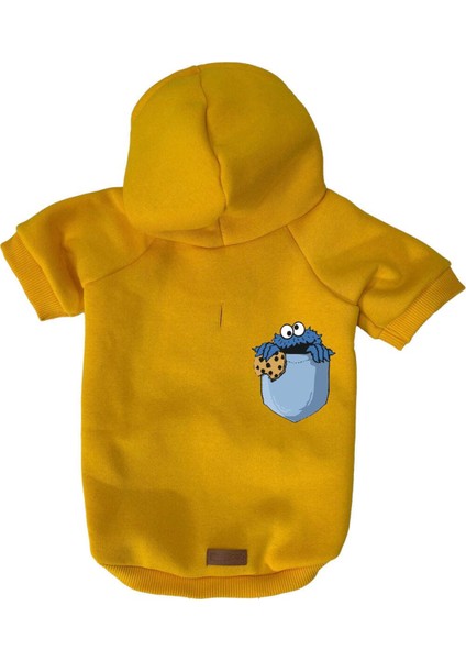 Kedi ve Köpek Kıyafeti & Elbisesi - Sarı Hoodie Kurabiye Cep fiyatları