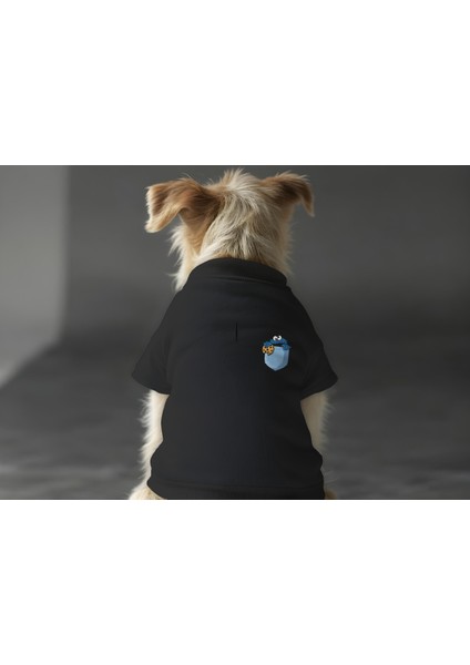 Kedi ve Köpek Kıyafeti & Elbisesi - Siyah Sweatshirt Kurabiye Cep