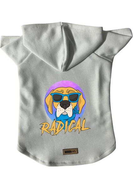 Kapişonlu Polar Sweatshirt Köpek ve Kedi Kıyafeti & Elbisesi - Beyaz Radical