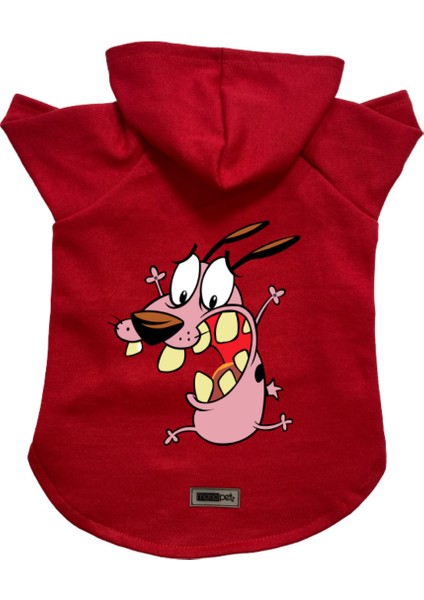 Kapişonlu Polar Sweatshirt Köpek ve Kedi Kıyafeti & Elbisesi - Kırmızı Courage