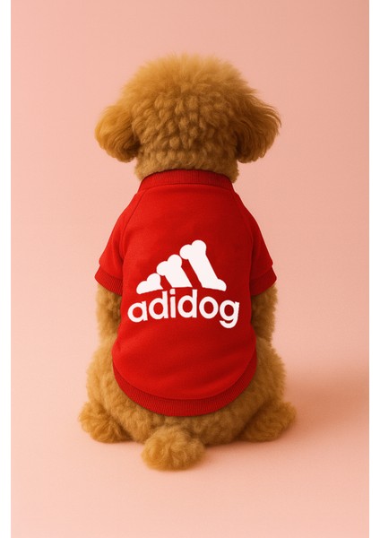 Kedi ve Köpek Kıyafeti & Elbisesi - Kırmızı Sweatshirt Adidog
