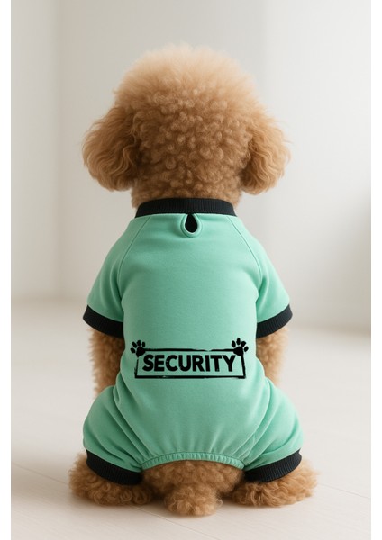 Kedi ve Köpek Kıyafeti & Elbisesi - Mint 4 Bacak Tulum Security
