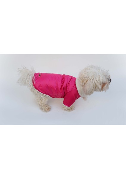 Kedi ve Köpek Kıyafeti & Elbisesi & Ceketi & Yeleği - Pembe Kürklü Ceket