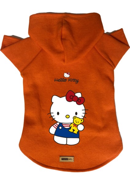 Kapişonlu Polar Sweatshirt Köpek ve Kedi Kıyafeti & Elbisesi - Turuncu Hello Kitty