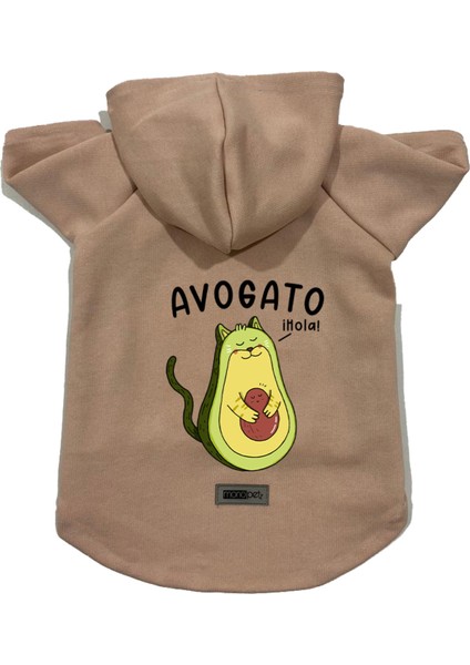 Kapişonlu Polar Sweatshirt Köpek ve Kedi Kıyafeti & Elbisesi - Bej Avogato