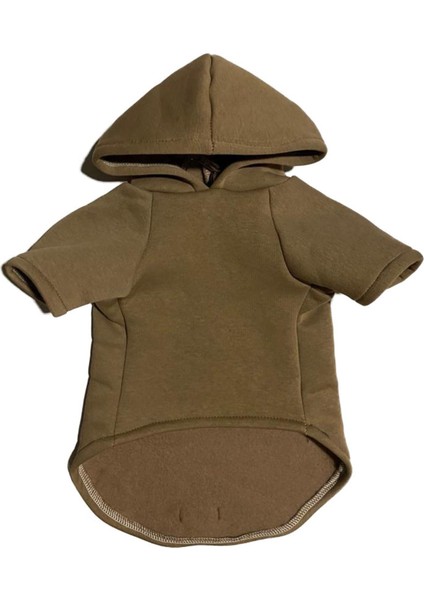 Kapişonlu Sweatshirt Köpek ve Kedi Kıyafeti - Düz Koyu Kahverengi fiyatları
