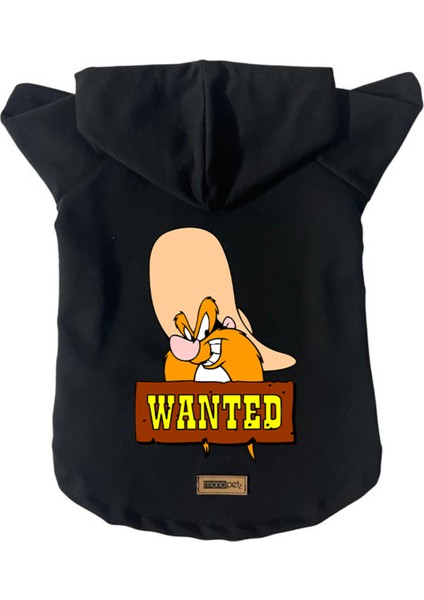 Kapişonlu Polar Sweatshirt Köpek ve Kedi Kıyafeti & Elbisesi - Siyah J-Sam