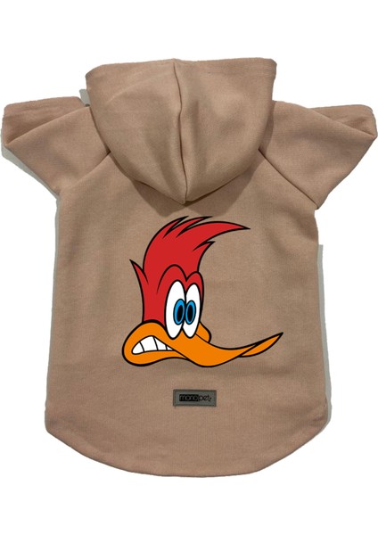 Kapişonlu Polar Sweatshirt Köpek ve Kedi Kıyafeti & Elbisesi - Bej Pica Pau