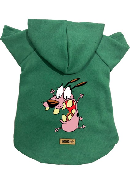 Kapişonlu Polar Sweatshirt Köpek ve Kedi Kıyafeti & Elbisesi - Yeşil Courage